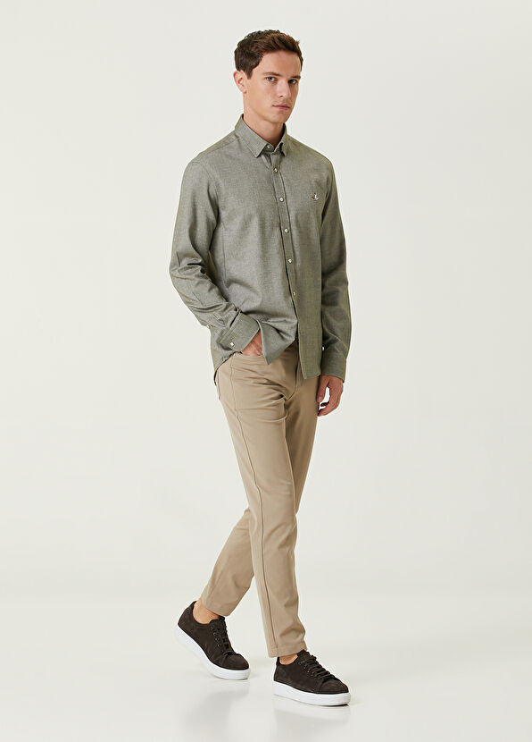Beymen Club Comfort Fit Haki Oxford Gömlek - 3