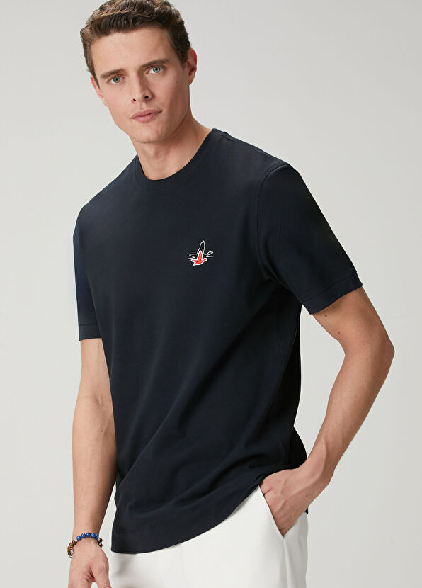 Beymen Club Lacivert Relax Fit Lycralı Pike -Tshirt - 2