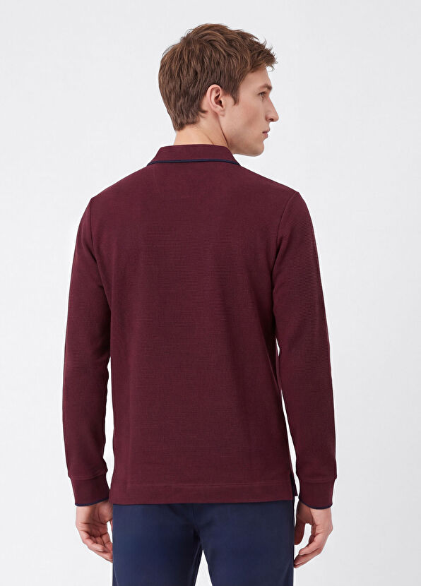 Beymen Club Comfort Fit Plum Polo Ottoman Sweatshirt - 4