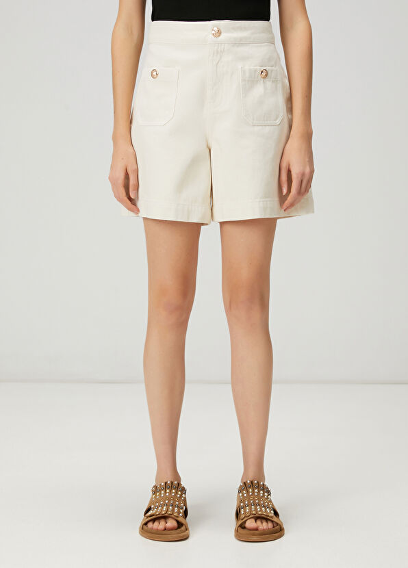 Beymen Club Ekru Denim Aveze Şort - 2