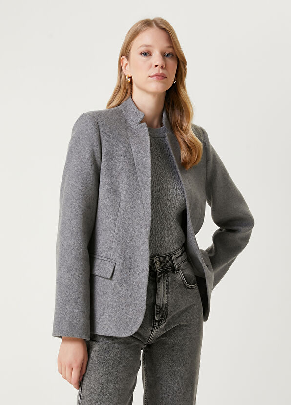 Grey Wool Cachet Blazer Beymen Club Grey Wool Cachet Blazer - 3