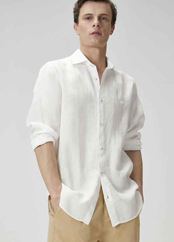 Beymen Club White Linen Shirt - 1