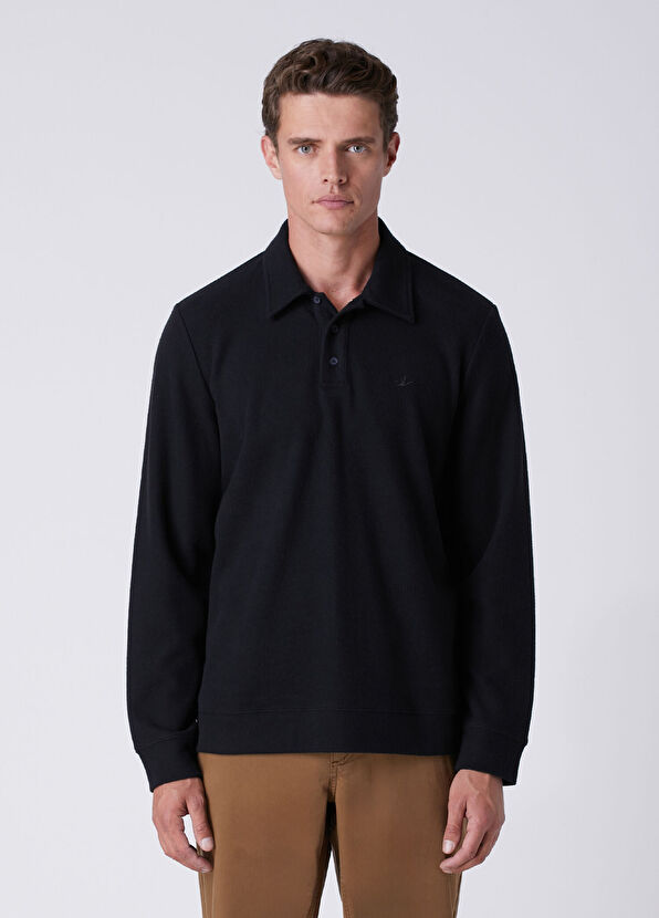 Beymen Club Comfort Fit Navy Blue Polo Sweatshirt - 2