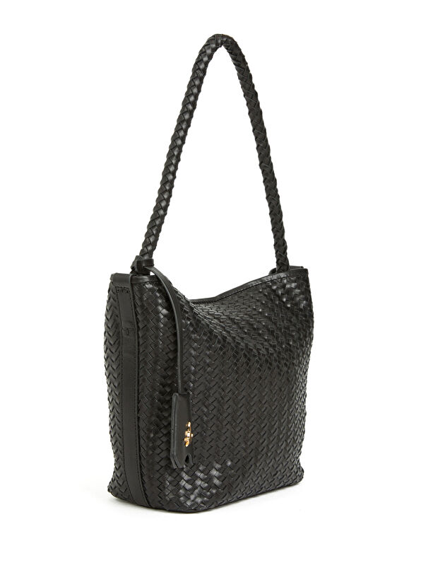 Beymen Club Siyah Örgü Kadın Deri Çanta - 2