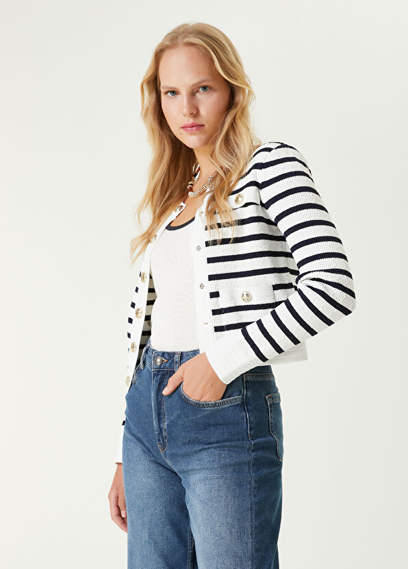 Beymen Club Lacivert Beyaz Hırka - 1