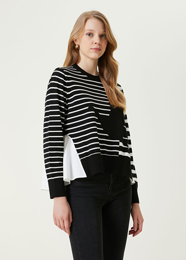 Beymen Club Siyah Çizgili Logolu Kazak - 1