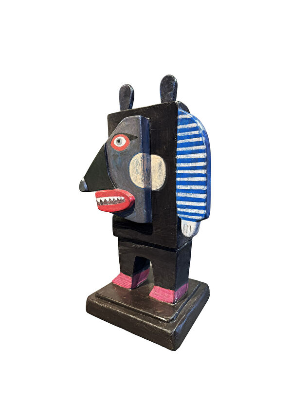 Red Art Istanbul Tarkan Güveli Acrylic Painted Wooden Metal Sculpture - 2