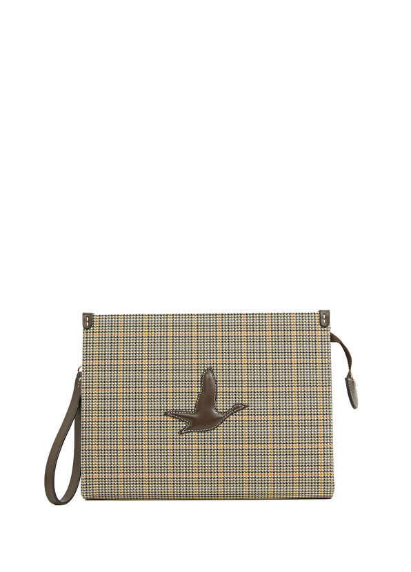 Beymen Club Beige Plaid Patterned Women's Wool Hand Portfolio - 1