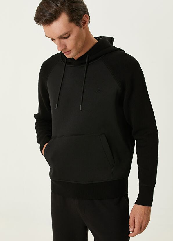 Beymen Club Siyah Kapüşonlu Garnili Kazak - 2