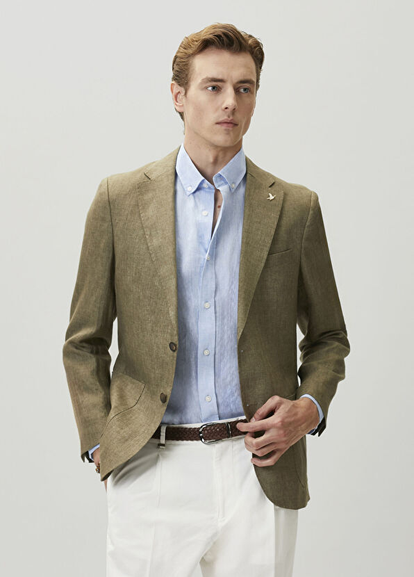 Beymen Club Khaki Linen Blazer - 2