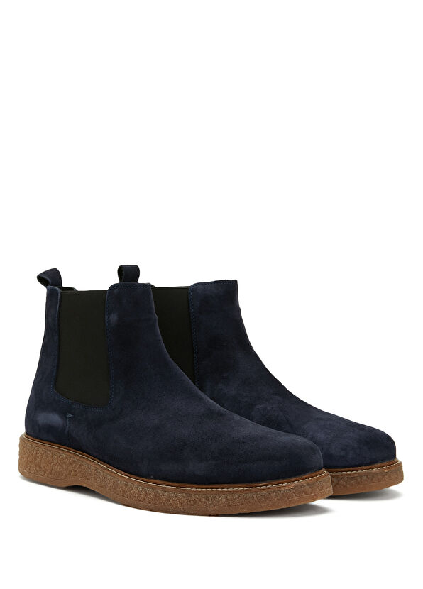 Beymen Club Navy Blue Men's Leather Chelsea Boots - 2