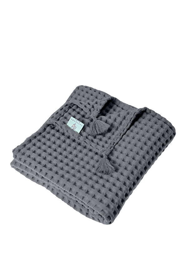 Casadora Baby Dark Grey 100% Organic Cotton Single Waffle Pique Cover 160 x 220 cm - 1