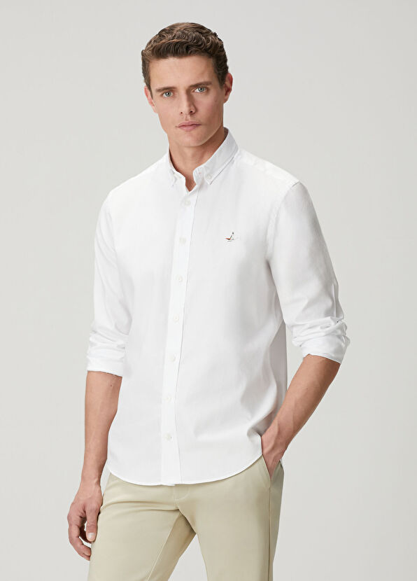 Beymen Club Comfort Fit White Oxford Shirt - 1