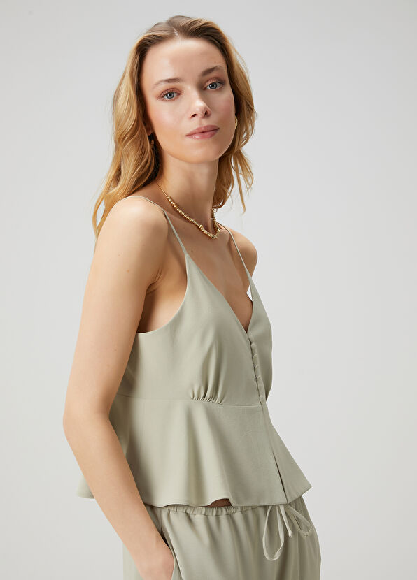 Beymen Club Light Khaki Ruffle Detail Blouse - 4