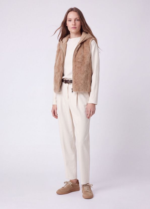 Beymen Club Beige Back Puff Fur Vest - 2