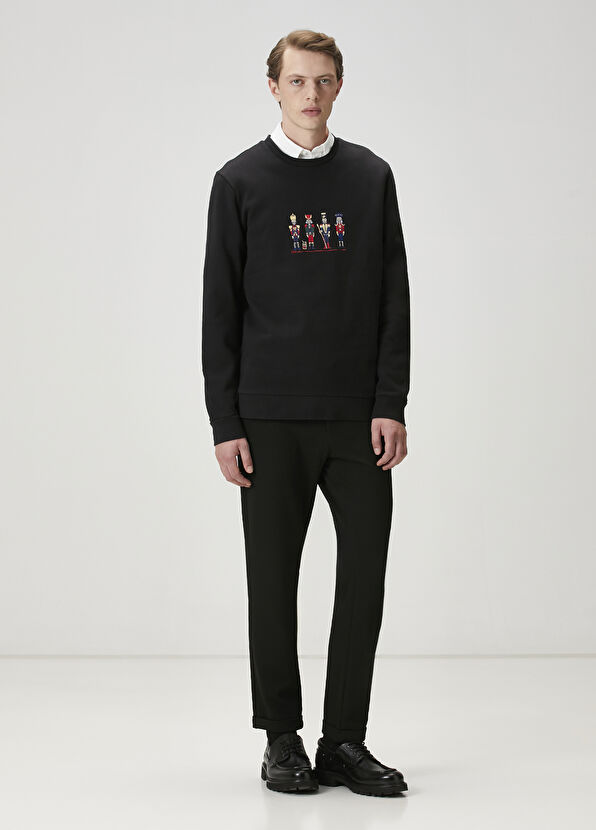 Beymen Club Black Figure Embroidered Sweatshirt - 3