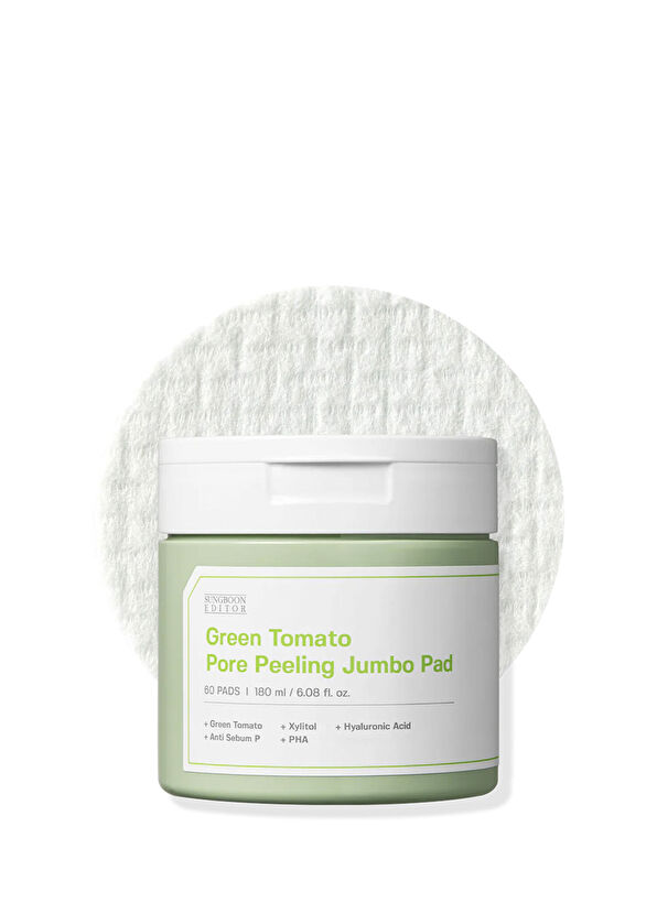 Sungboon Editor Green Tomato Pore Peeling Jumbo Pad Purifying and Moisturizing 60 Pieces Peeling Pad 180 ml - 4