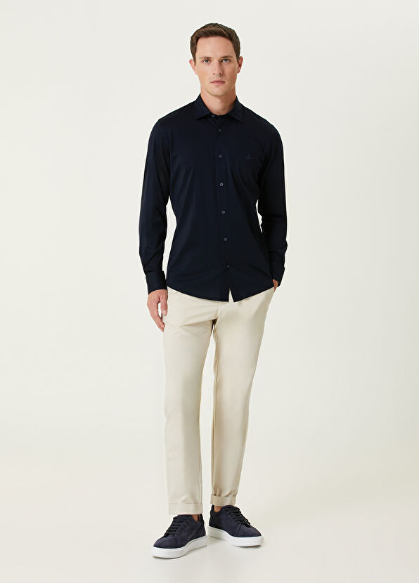 Beymen Club Slim Fit Navy Blue Stretch Supreme Shirt - 3