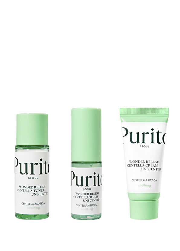 Purito Wonder Releaf Centella Mini Kit Unscented Centella Skincare Set 60ml - 1