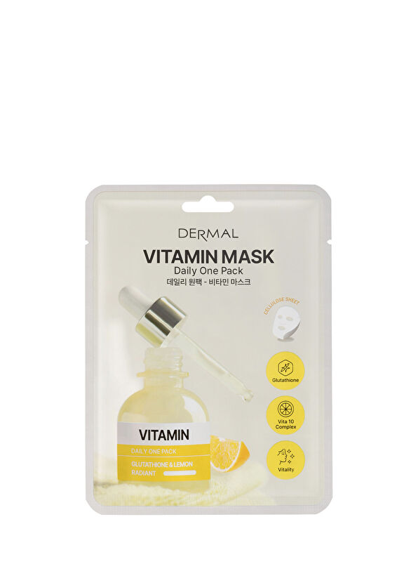 Dermal Vitamin Mask Kuru ve Yorgun Ciltler İçin Nemlendrici ve Canlandırıcı Kore Maskesi 23 gr - 1