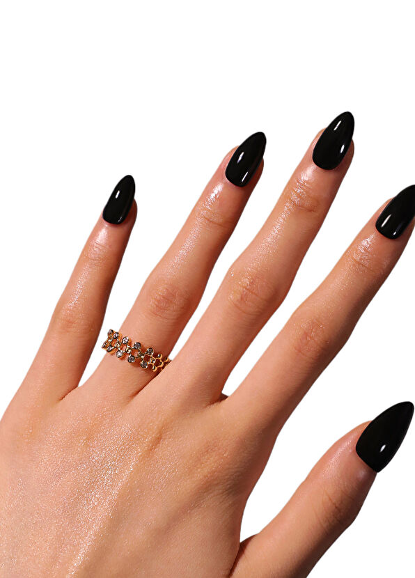 Takma Takma Siyah Kısa Badem 30'lu Protez Takma Tırnak MKBD1733 - 2