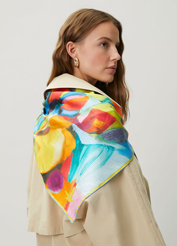 Beymen Club Art Collaboration Çağla Ulusoy Çiçek İpek Eşarp - 1