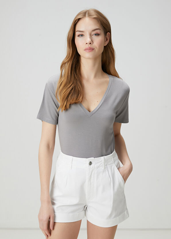 Beymen Club Grey Modal T-Shirt - 1