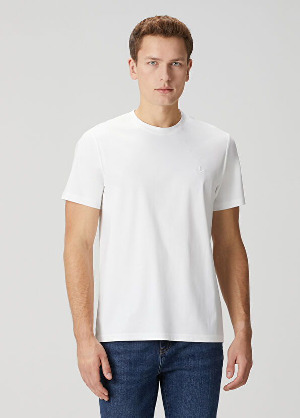Beymen Club Kırık Beyaz Basic T-shirt - 1