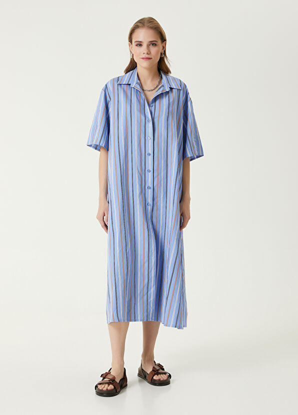 Beymen Club Mavi Midi Elbise - 3