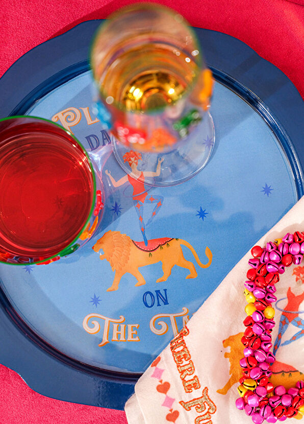 Zsa Zsa Zsu Nanpur Blue Iron Decorative Tray - 2