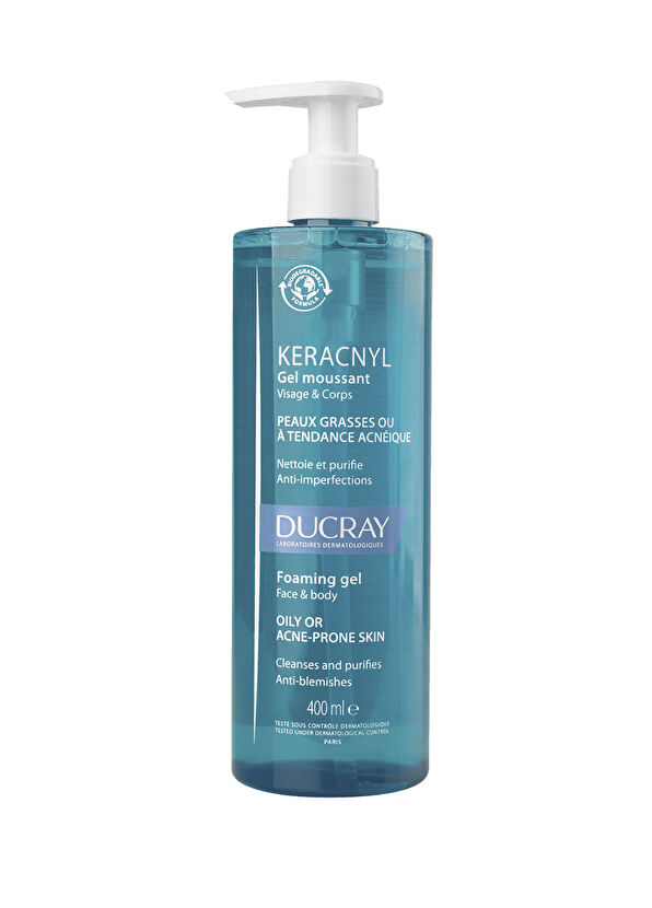 Ducray Keracnyl Gel Cleansing Gel for Oily and Acne-Prone Skin 400 ml - 1