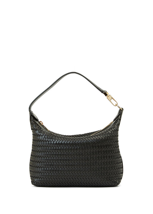 Beymen Club Black Knitting Textured Women's Leather Bag - 1