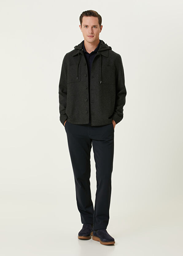 Comfort Fit Navy Blue Polo Sweatshirt Beymen Club Comfort Fit Navy Blue Polo Sweatshirt - 3