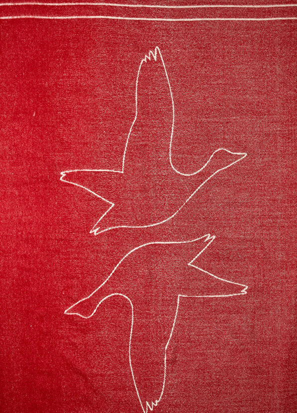 Beymen Club Kırmızı Kaz Monogram Battaniye - 3