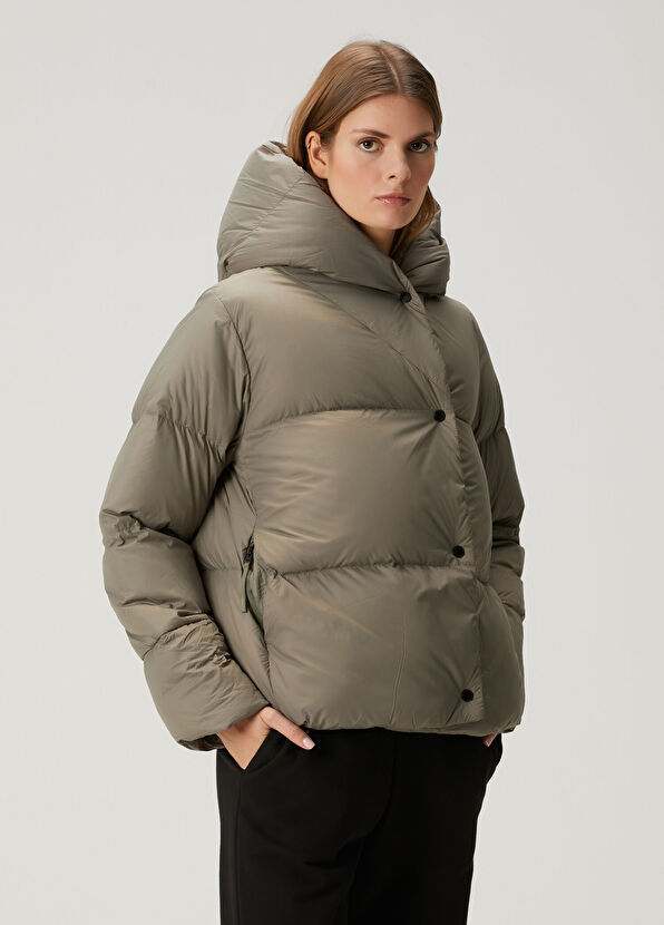 Canada Goose Rhoda Gri Kapüşonlu Puff Mont - 1