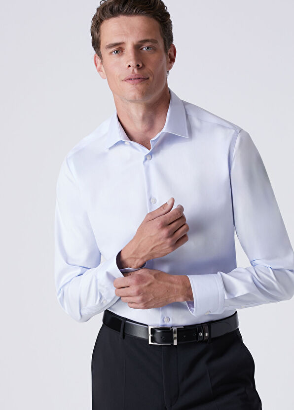 Beymen Club Comfort Fit Mavi Non-iron Twill Gömlek - 2