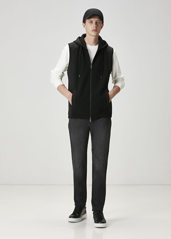 Beymen Club Siyah Kapüşonlu Triko Yelek - 2