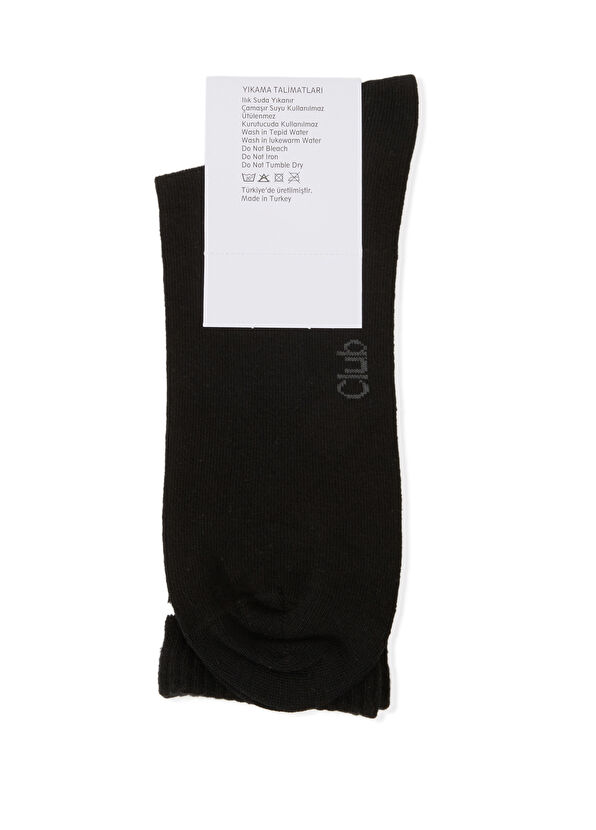 Beymen Club Black Logo Embroidered Men's Sports Socks - 2