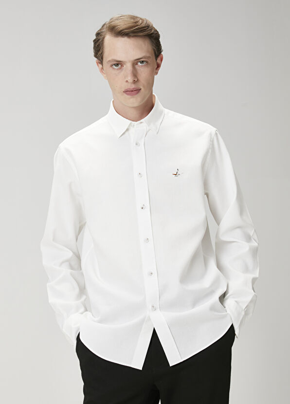 Beymen Club Comfort Fit White Textured Shirt - 1