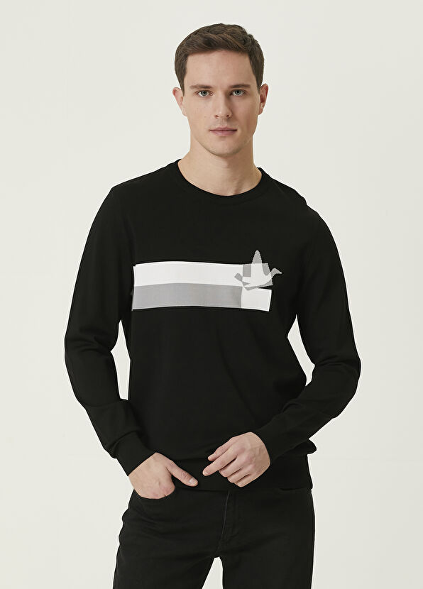 Beymen Club Siyah Logo Jakarlı Kazak - 1