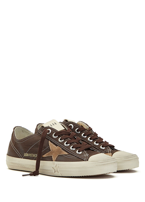 V-Star Kahverengi Kadın Deri Sneaker - Görsel 3