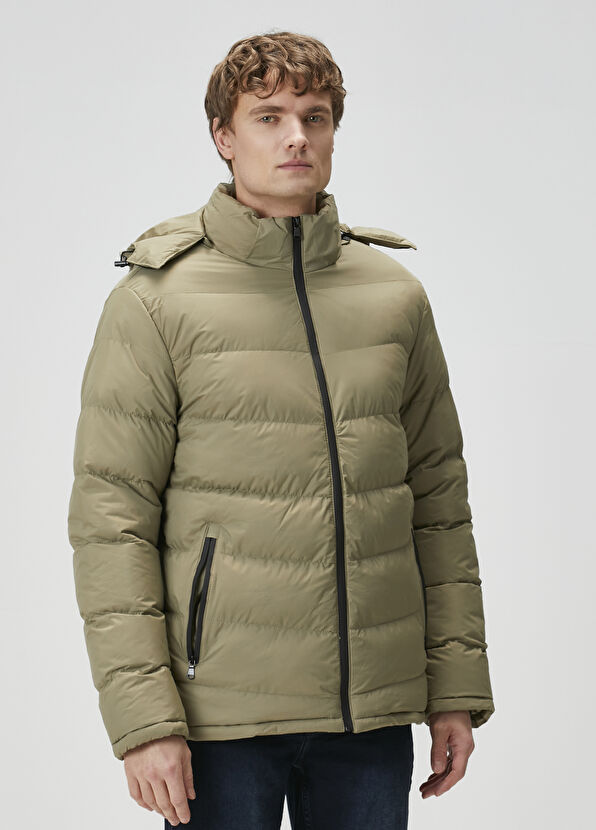 Beymen Club Haki Kapüşonlu Puff Mont - 3