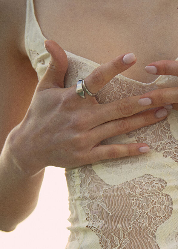 Mishka Fluid Kumlamalı Yılan 925 Ayar Gümüş Unisex Yüzük - 4