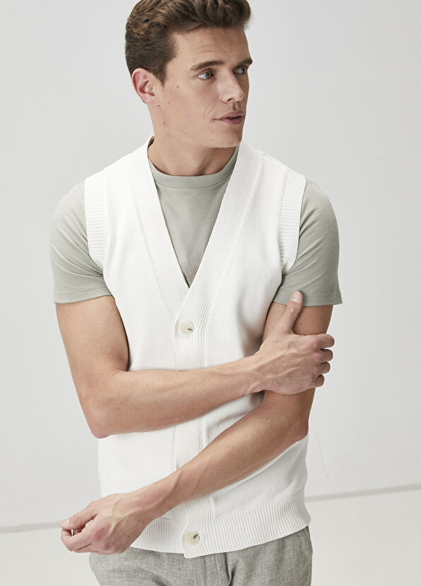 Beymen Club White Knit Vest - 2