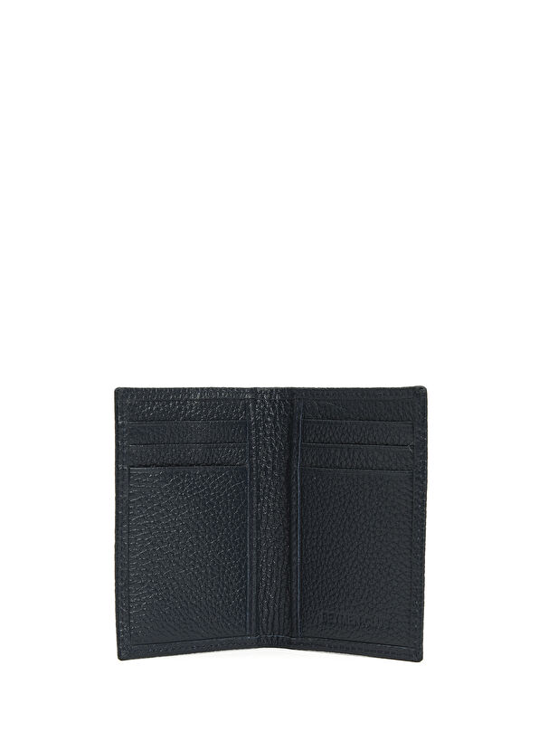 Beymen Club Navy Blue Textured Men's Leather Card Holder - 3