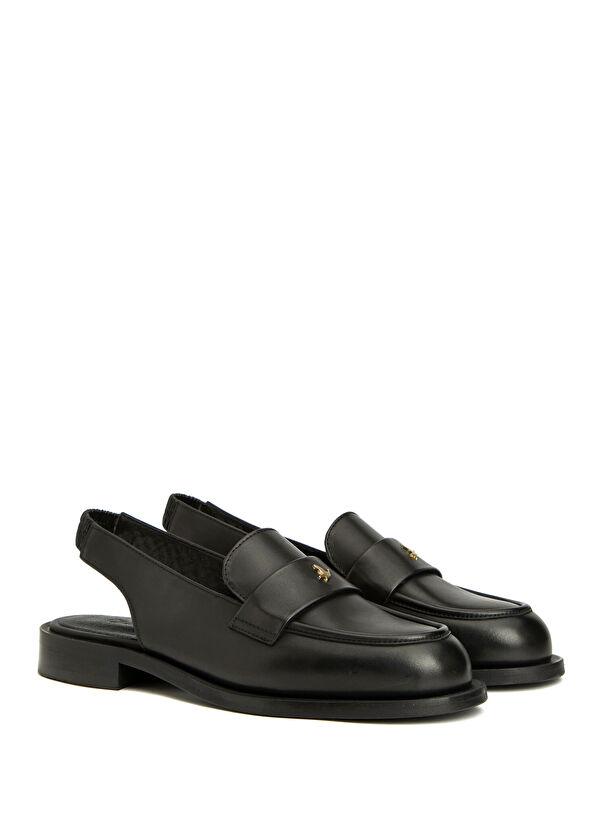 Beymen Club Siyah Kadın Deri Slingback Loafer - 2