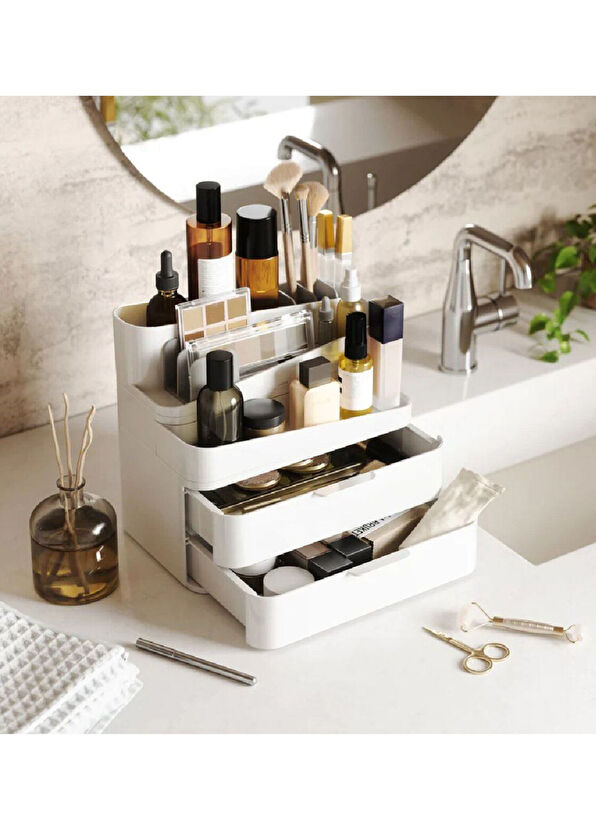 Umbra Glam Büyük Beyaz Gri̇ Organi̇zatör - 2