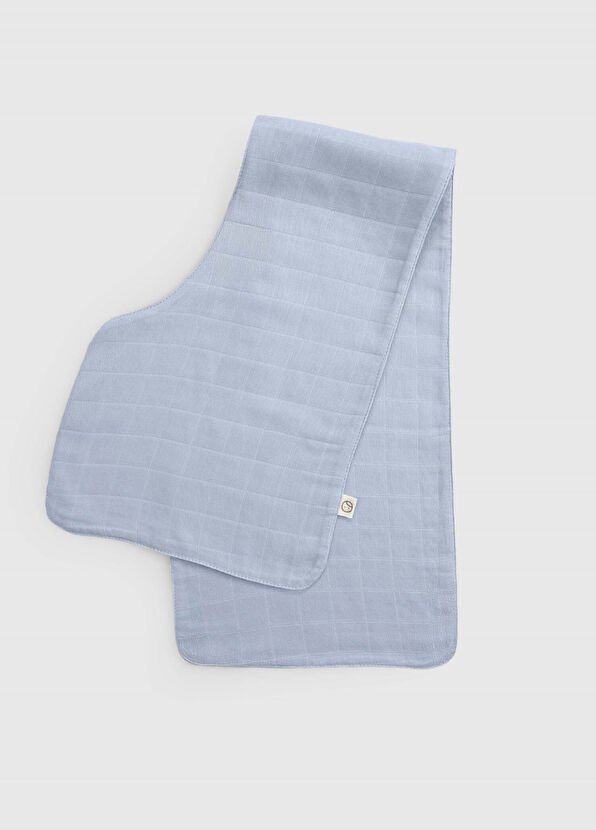 Little Gusto Blue Organic Cotton Muslin Baby Shoulder Mouth Diaper Set - 2