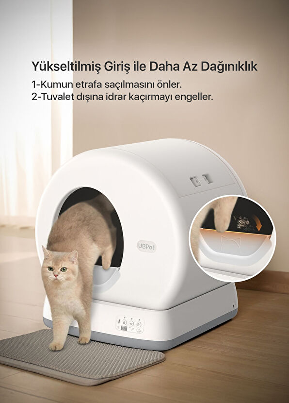 Ubtech C10 Pro+ Kameralı Otomatik Akıllı Kedi Tuvaleti İçin Aparat/Buffle - 4