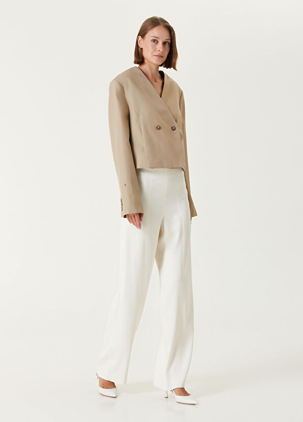 Loulou Studio Habriel Bej Kruvaze Ceket - 2